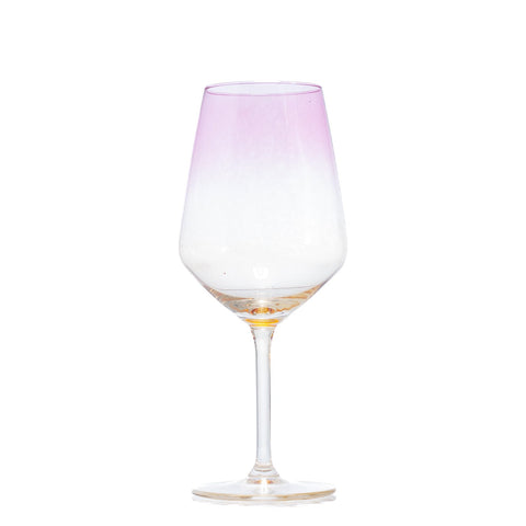 VERRE À PIED ROSE AVEC REFLETS JAUNES 6 PCS - L'Atelier de Dadi - vaisselle de luxe - Dakar - Senegal