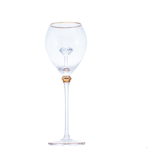 VERRE À PIED TRANSPARENT DORÉ AVEC PIERRE STRASS 6 PCS - L'Atelier de Dadi - vaisselle de luxe - Dakar - Senegal